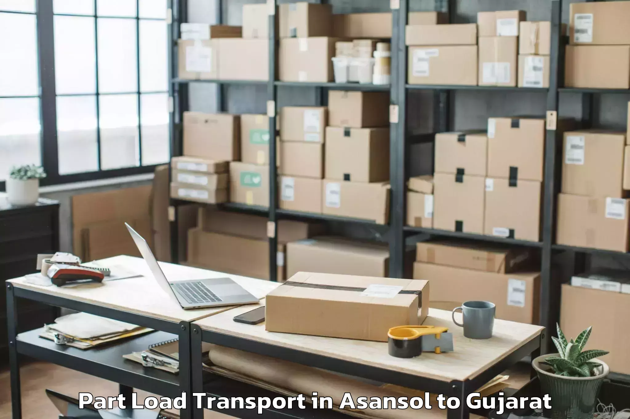 Book Your Asansol to Kadi Part Load Transport Today